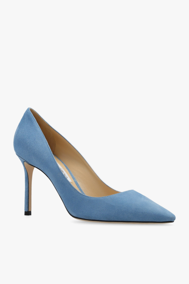 JIMMY CHOO ミュル Jimmy Choo - Romy Metallic Nappa Silver Heel, 85mm